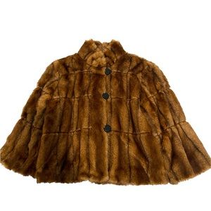 INC International Concepts Faux Fur Brown Coat